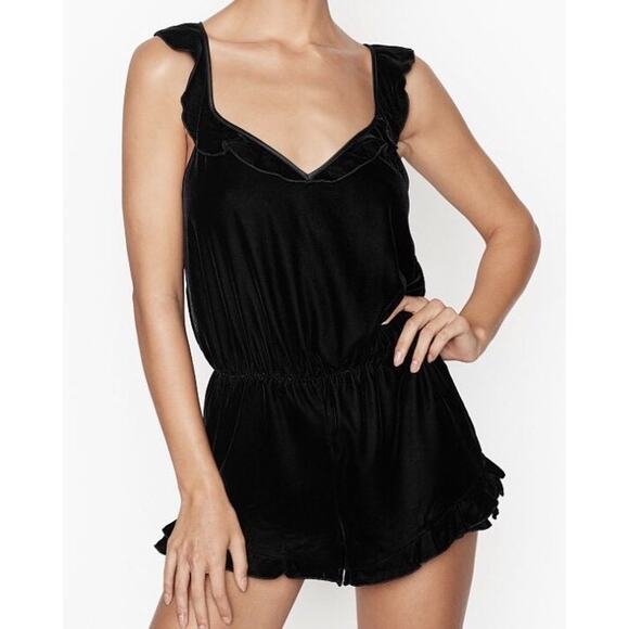 Victoria Secret Velvet Romper - Picture 1 of 7